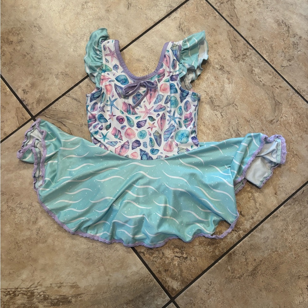 cheeky plum Aqua and Purple Seashell Dance Costume